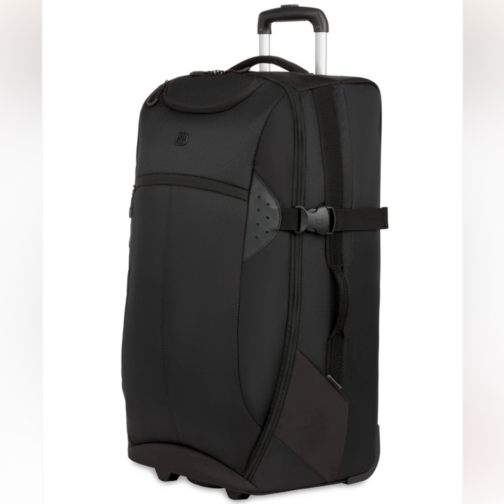 New! 🌎✈️🧳✈️🧳 Swissgear 29.5” Rolling Duffel Black Travel Luggage in Black